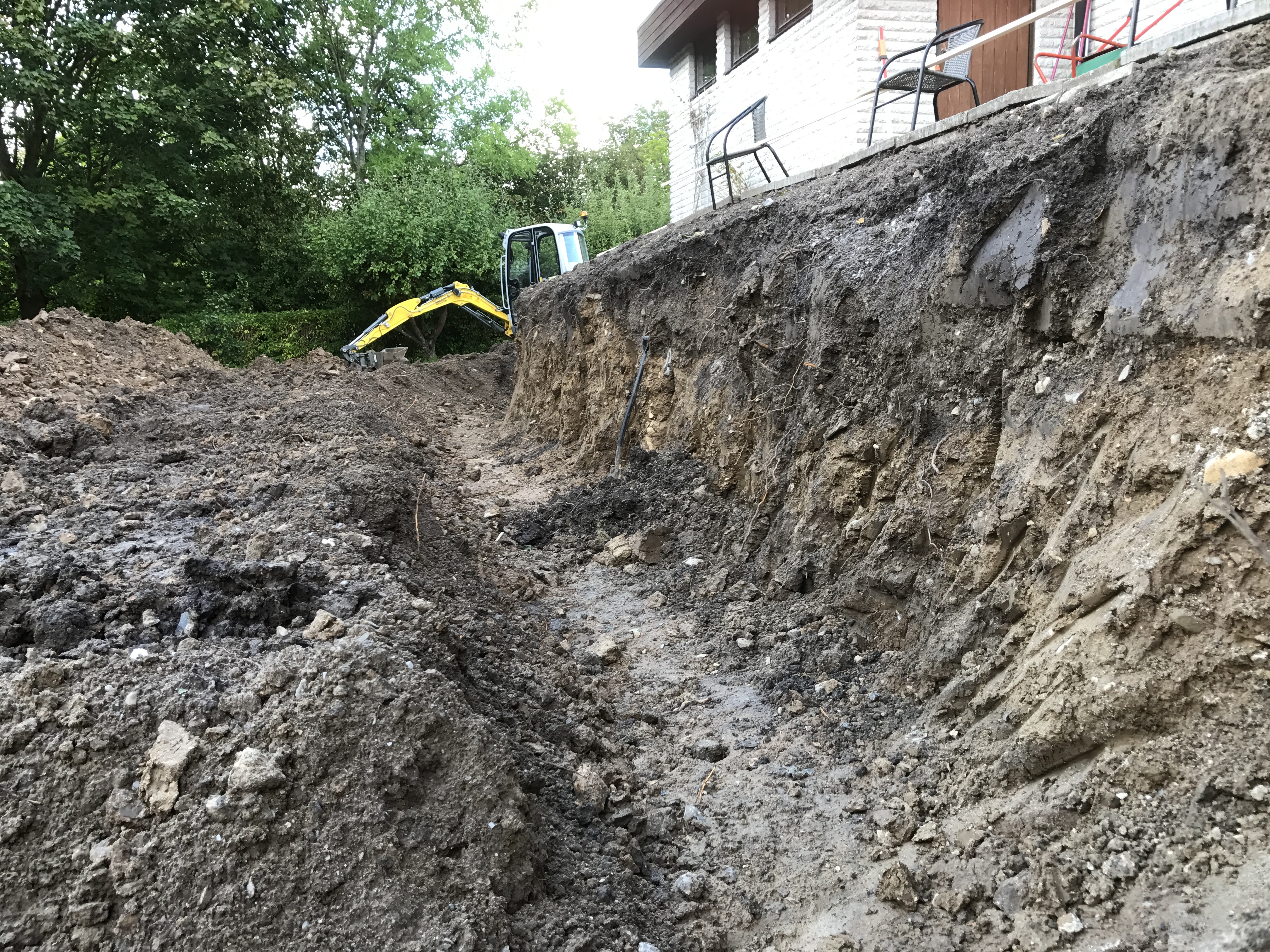 Markarbete i trädgård