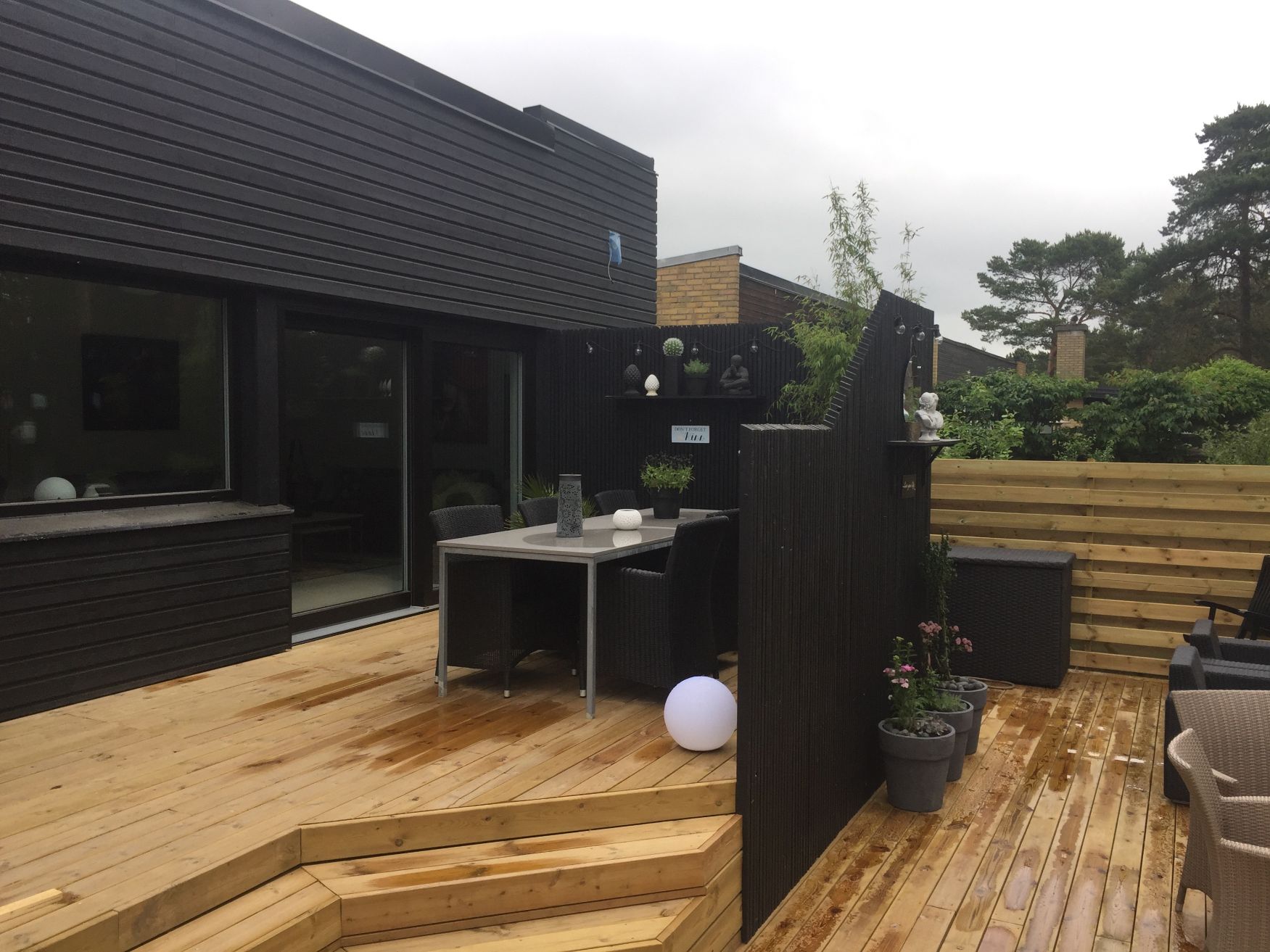 trägång med trappa