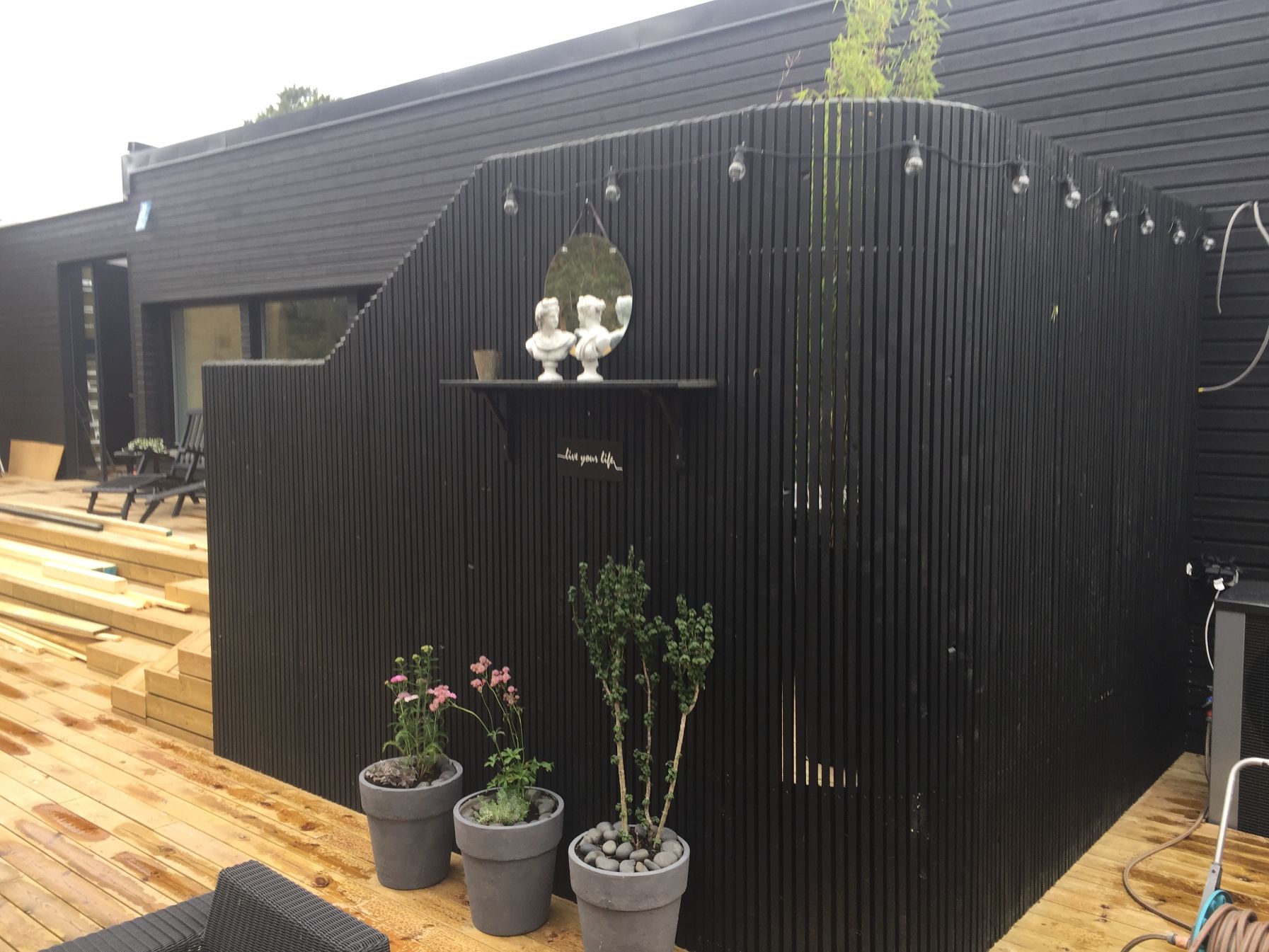 uteplats med avskiljning